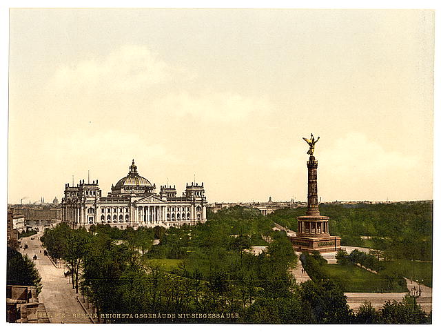 Berlin. Reichstagsgebäude mit Siegessäule. (Library of Congress: Reichstag House, with Triumphal Column, Berlin, Germany]. LOT 13411, no. 0367 [item] [P&P]